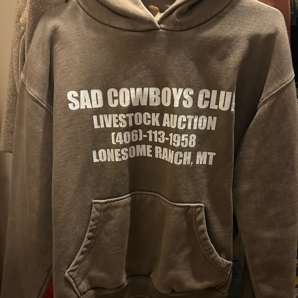 Lonesome Ranch Brown Hoodie with White Print
